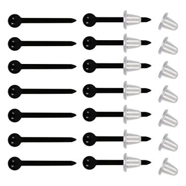 Imagem de 100 pares de brincos de bola de plástico, pinos pretos de brinco de plástico com costas de brinco de borracha para esportes, escola, mulheres, homens