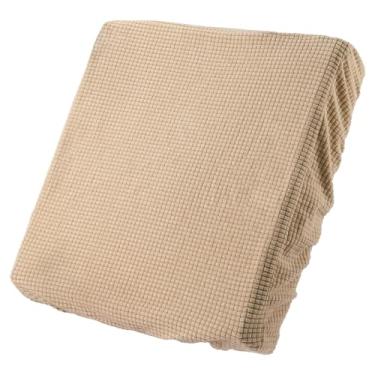 Imagem de Capa de almofada de sofá, 50,8 cm x 50,8 cm de poliéster, capa de almofada para sofá, mágica, lavável, antiderrapante, com fundo elástico, para assento de sofá para casa, cáqui