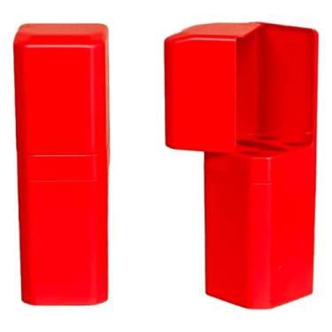 Imagem de Porta Escovas e Creme Dental com Adesivo - Organizador de Parede para Banheiro | Suporte com Encaixe Adesivo e Fixação Perfurada(KIT 2 PCS VERMELHO)