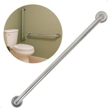 Imagem de Dona D Cor, Barra De Apoio Para Banheiro Idoso PCD 80cm Inox Alça Suporte De Parede Corrimão Barra De Acessibilidiade Segurança Box Polido