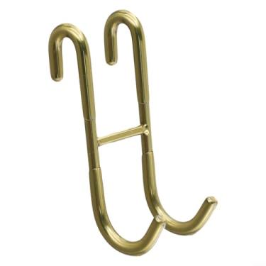 Imagem de Ganchos de porta de chuveiro em forma de S, ganchos de vidro sem moldura de aço inoxidável 304, ganchos de banheiro para rodo de chuveiro, organizador de roupão de banho