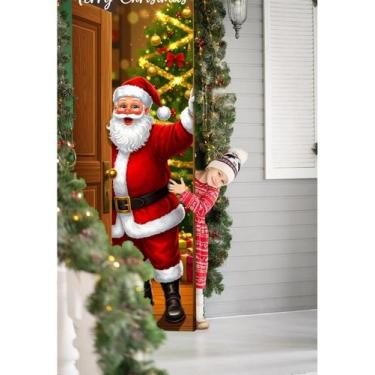 Imagem de Capa de Porta Decorativa Natalina  Estampa em Alta Definição 87x213cm 