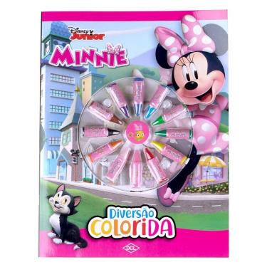 Imagem de Livro Colorir Minnie com 12 Giz de Cera DCL