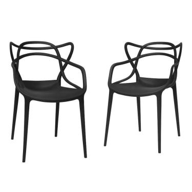 Imagem de Kit 2 Cadeiras Escritório Confortável Resistente Cor:preto