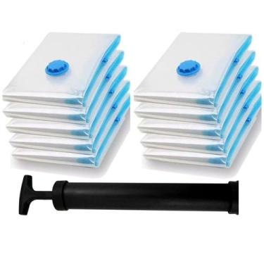 Imagem de Kit com 10 Sacos à Vácuo 50 x 60cm para Edredom Cobertor e Casaco Roup
