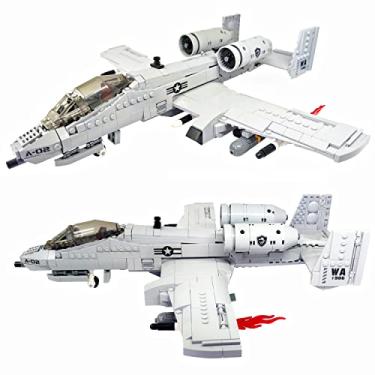 Imagem de MEOA A10 Warthog Brinquedos de construção de aviões 961 peças WW2 conjunto de blocos de construção de aviões da Força Aérea Kits de tijolos de brinquedo presentes para adolescentes e adultos