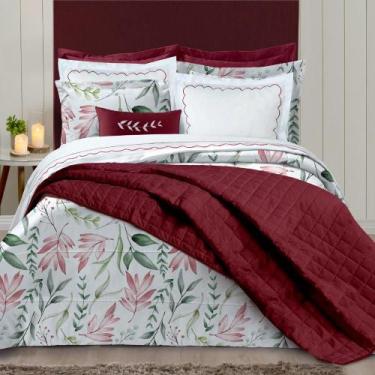 Imagem de Kit Edredom Casal Queen Algodão Estampado 05 Peças Brenda Tecido Perca