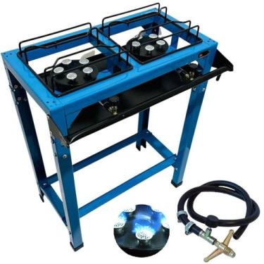 Imagem de Fogão Industrial 2 Bocas Jr Alta Pressão Roa com Pé Registro e Manguei