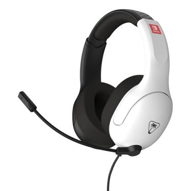 Imagem de Turtle Beach Airlite Fit Auriculares com cabo para jogos em branco e com licença oficial para todos os Nintendo Switch: microfone rebatível e silencioso, orelhas de conforto superior