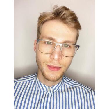 Imagem de Armação De Óculos Para Grau Masculino Quadrado Burundi Prata - Palas E