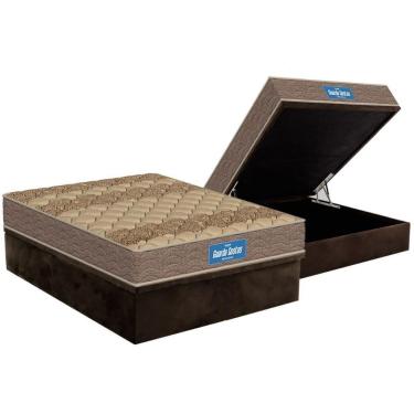 Imagem de Conjunto Box Baú Casal: Colchão Espuma Probel D33 Guarda Costas Brown + Base Crc Suede Brown(138x188)
