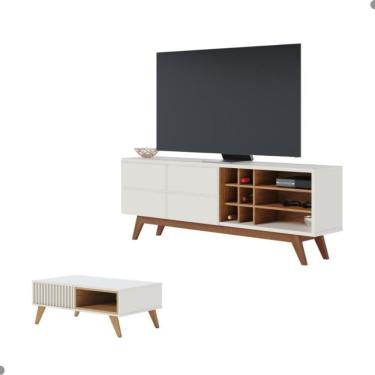 Imagem de Conjunto Rack Para E Mesa De Centro Isabel Off-white Freijo