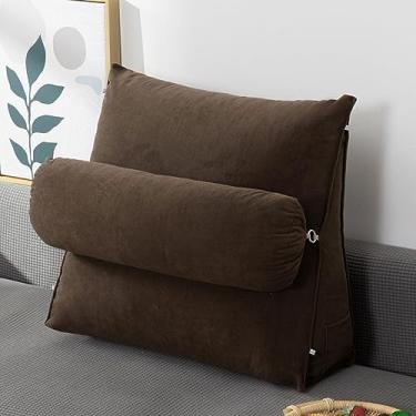 Imagem de Almofada de leitura triangular para cama | Almofada multifuncional de sofá e cabeceira, travesseiro com braços de apoio, almofada de suporte para as costas para adultos assistindo TV, sentar na cama