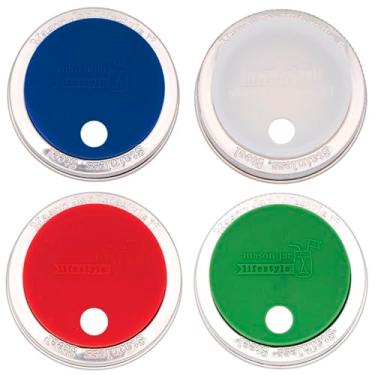 Imagem de Tampa de fermentação de silicone e copo de canudo para potes de conserva (multicolorido, boca normal)