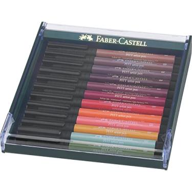 Imagem de Canetas Artísticas Pitt Ponta Pincel (B) 12 Cores Tons de Terra, A&G Faber-Castell