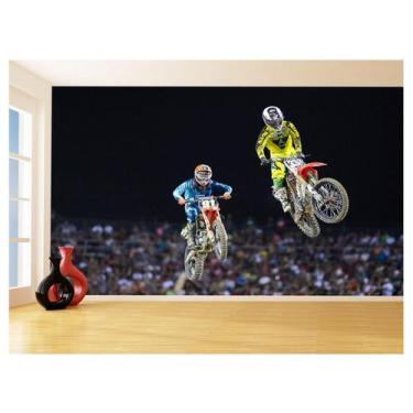 Imagem de Papel De Parede 3D Moto Cross Trilha Terra Mx 3,5M Bkm18 - Você Decora