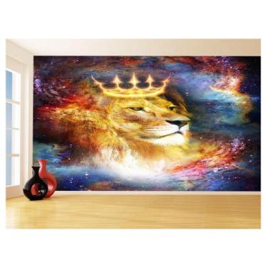 Imagem de Papel De Parede 3D Religioso Leão Estrelas Coroa 3,5M Rl103 - Você Dec