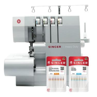 Imagem de Kit Máquina Overloque 14HD854 e Blisters de Agulhas - Singer, 110V