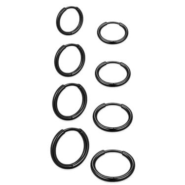 Imagem de Conjunto de brincos hipoalergênicos de aço cirúrgico para orelhas sensíveis, leves, pequenos, brincos de argola de aço inoxidável 20G, opala e pérola, zircônia cúbica, costas planas para mulheres e