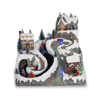 Imagem de Cenário Natalino Resina Vila Natalina Com Alpes 28X23X28Cm