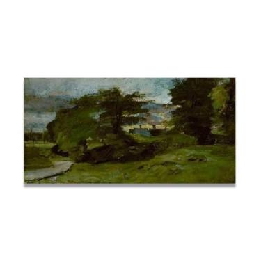 Imagem de LKXGRRSFG Lush VegetationJohn Constable Canvas: Cenas autênticas da natureza britânica do século XIX, arte da Royal Academy 50 x 100 cm sem moldura