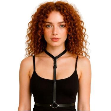 Imagem de Arreio Harness Frontal com Choker Unissex - OCASO, Preto