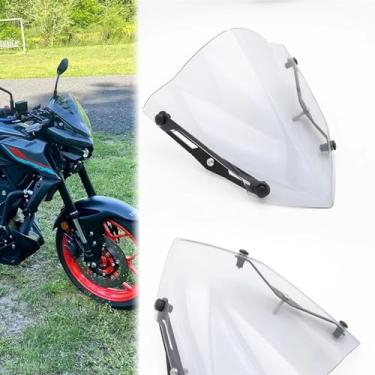 Imagem de Capa de para-brisa de motocicleta carenagem frontal para-brisas protetor de viseira para MT03 / MT25 2020 2021 2022 2023 2024 (cinza claro)