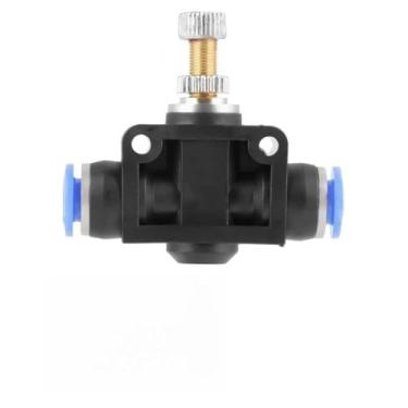 Imagem de AUNMAS Válvula Pneumática de Controle de Fluxo de Ar, Regulador de Fluxo de Ar Ajustável, Controlador de Velocidade de Conexão Rápida para Equipamentos de Automação, Conector de 6 Mm para Aplicações