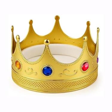 Imagem de Adorox Gold Royal King Plastic Crown Prince Costume Accessory