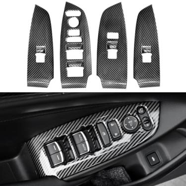 Imagem de YINGTUU para Honda Accord 2018 2019 2020 2021 2022 Acessórios Tampa do painel do descanso de braço da porta interna sem aquecimento do assento Padrão de fibra de carbono (versão norte-americana