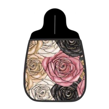 Imagem de Lixeira De Carro Organizador Lixinhocar Rosas Douradas Preto Rosa