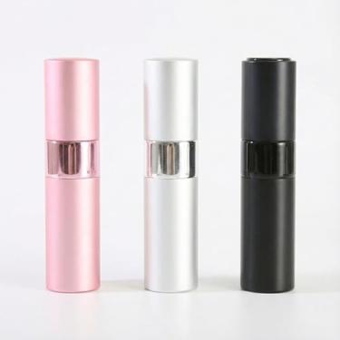 Imagem de Frasco atomizador de perfume spray de 8 ml para viagem, dispensador de colônia recarregável, preto + branco + rosa, pacote com 3
