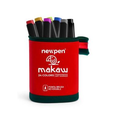 Imagem de Marcador Artístico Makaw 24 Cores Estojo - Newpen