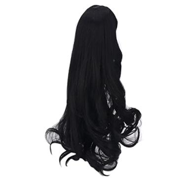 Imagem de Generic Peruca de Cabelo de Boneca Diy Longa Encaracolada Peruca Preta Natural para Acessórios de Substituição de Boneca 1/3, Fio de Alta Temperatura, Adequado para aprox. de 8 a 9 Polegadas
