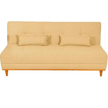 Imagem de Sofá Cama Madrid 2 Lugares com Encosto Reclinável 180cm Tecido Linho L