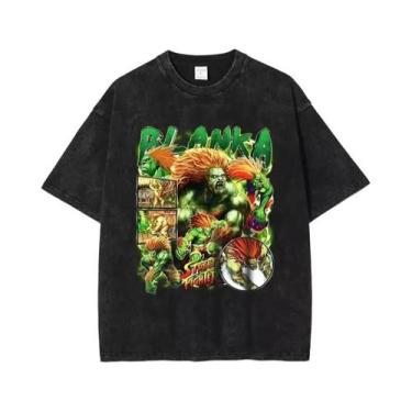 Imagem de Camiseta Oversized De Algodão Vintage Street Fighter Ken Ryu Guile Hip