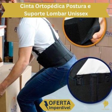 Imagem de Cinta Ergonômica Reforçada Proteção Da Coluna Lombar Corretor Postural