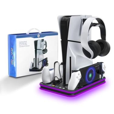 Imagem de OLYGIVE Acessórios Para Ps Portal, Suporte Carregador Ps5 Com Ventoinha, Dock Controle Led Rgb, Edge, Fone De Ouvido E Remoto - 5