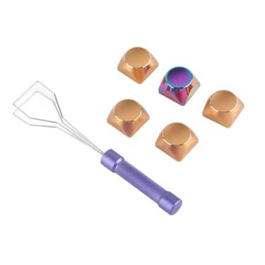 Imagem de KIMISS 5 Teclas de Metal XDA Com Revestimento Colorido - Teclas Deco Exclusivas para Teclados Mecânicos Com Belas Texturas (Ouro)