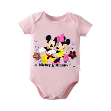 Imagem de Macacão De Bebê Mickey Mouse 100% Algodão Para Recém-Nascidos De 0 a 1