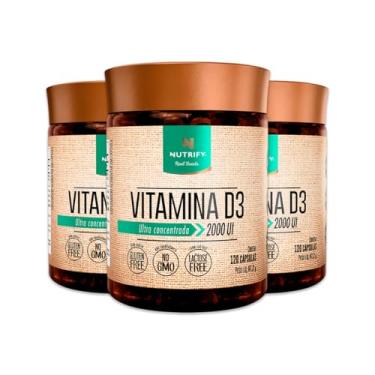Imagem de Kit 3 Vitamina D3 2000UI 120 Cápsulas Nutrify