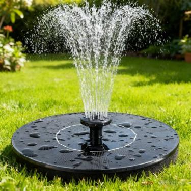Imagem de Bomba solar para fontes de banho de pássaros, fonte solar de 1,4 W com 6 bocais, bomba de fonte de água flutuante movida a energia solar para banho de pássaros, jardim, lagoa, piscina, ao ar livre