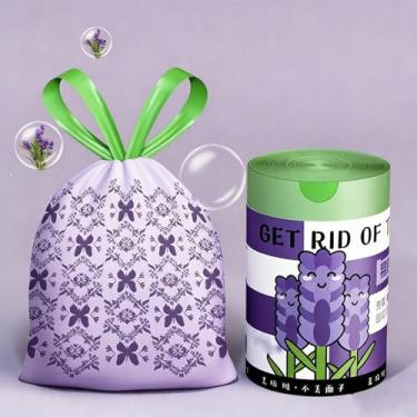 Imagem de Sacos de lixo com cordão de 50 unidades, sacos de lixo espessos para descarte de resíduos domésticos de cozinha com vedação firme