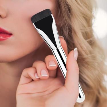 Imagem de Pincel de base líquida para rosto | Pincéis de base de maquiagem de topo plano | Pincel de base de maquiagem, pincel de pó líquido, pincel de maquiagem ultrafino, ferramenta de maquiagem facial