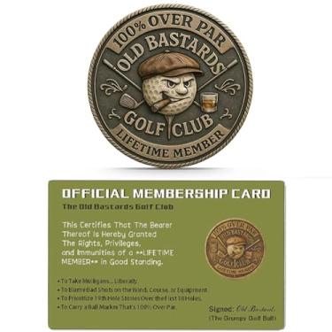 Imagem de Funny Golf Token & Wallet Card for Men, Humorous Whiskey Themed Golf Ball Marker with Saying, Novelty Golf Gag Gift for Father's Day Christmas Retirement, Golf Accessories for Dad Him Husband (A set)