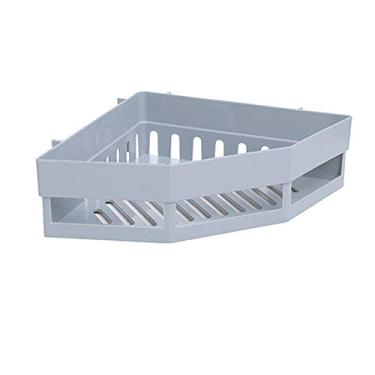 Imagem de Organizador de banheiro rack de canto sem perfuração rack de banheiro banheiro sem rastros tripé armazenamento rack prateleiras de banheiro (cor: 01) (1)