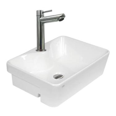 Imagem de Cuba Semi-encaixe Louça Para Banheiro Branca - Smart Depot