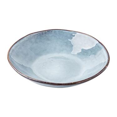 Imagem de Prato fundo retrô irregular folha de lótus prato grande prato de cerâmica prato de cerâmica prato lateral