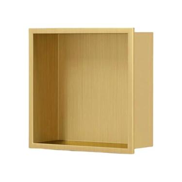 Imagem de Nicho de chuveiro embutido quadrado – aço inoxidável escovado, armário de armazenamento embutido para banheiro, cozinha e sala de estar, organizador de chuveiro fácil de instalar