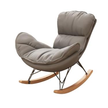 Imagem de Cadeira de balanço ao ar livre, cadeira reclinável acolchoada com almofada para ambientes externos, cadeiras de balanço grandes para varanda, varanda, jardim, sala de estar (off-white)